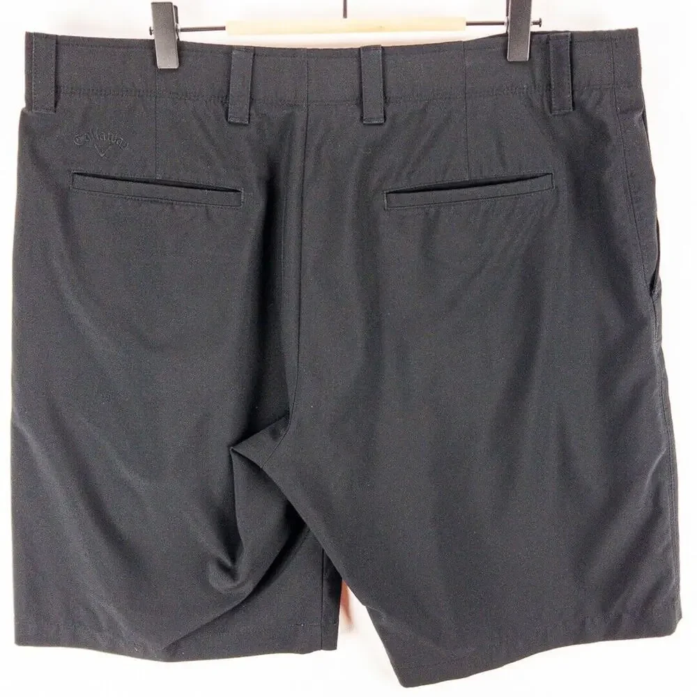 Callaway Golf Shorts Lot of 2 Mens 38x10 Flat Front Gray Black Stretch